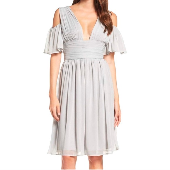 French Connection Constance Draped Cold Shoulder Dress 6 - Picture 1 of 13